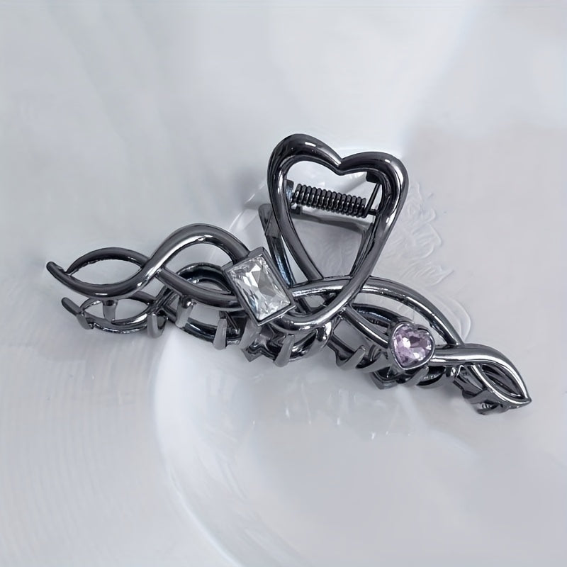 Twisted Hair Claw Rhinestone Zircon Shark Claw Ponytail Holder Hair Accessory