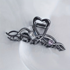Twisted Hair Claw Rhinestone Zircon Shark Claw Ponytail Holder Hair Accessory