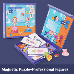 Magnetic Change Face Puzzles Car Airplane Road Travel Activities for Kids 3