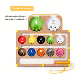 Wooden Magnetic Maze Beads Toys Logical Thinking Training Gift