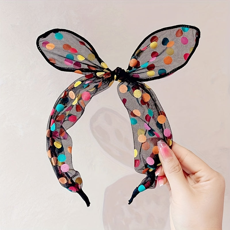 3pcs Mesh Polka Dot Headband Hair Clip Lace Hair Accessories