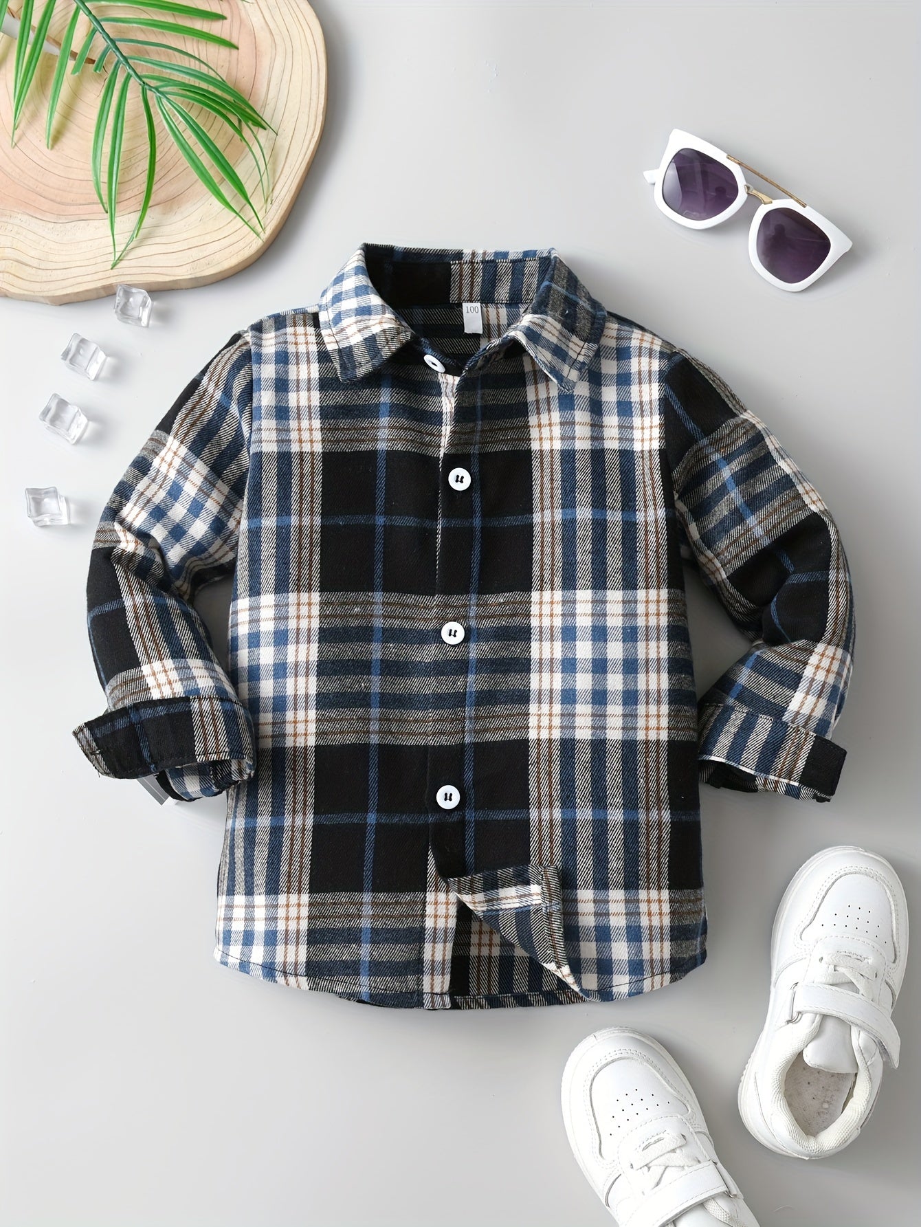 Boys Plaid Shirts Long Sleeve Button Down Tops Spring Fall Outwear