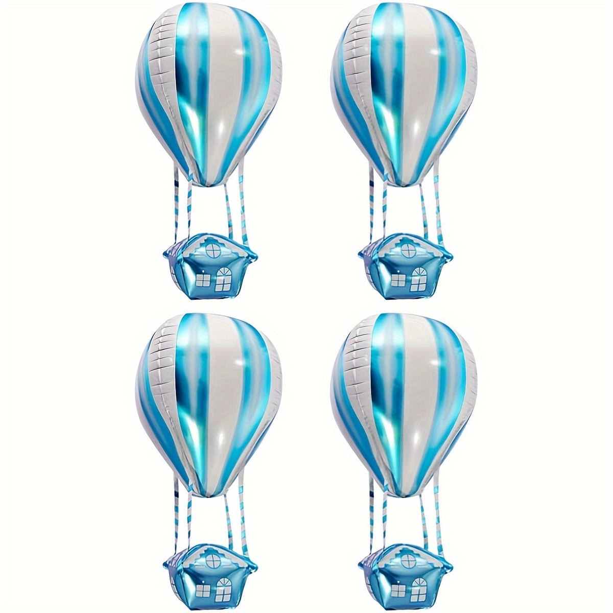 4pcs 4D Hot Air Foil Balloon Birthday Theme Party Supplies