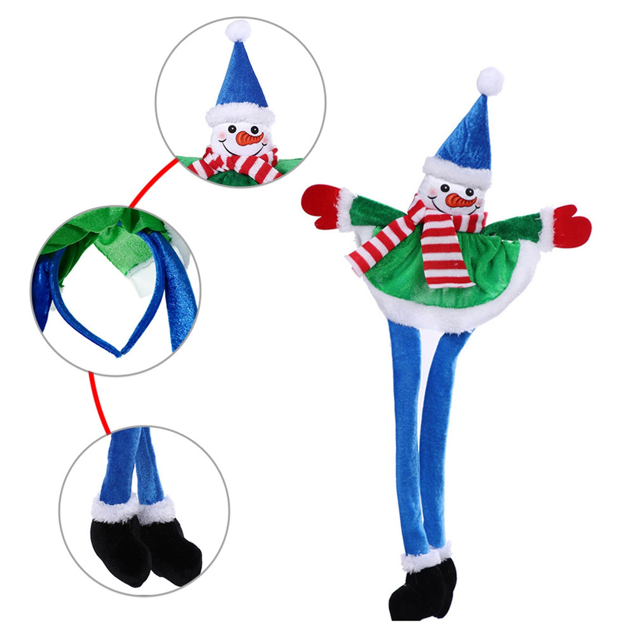 Santa & Snowman Movable Christmas Hat - Fun Holiday Costume Prop