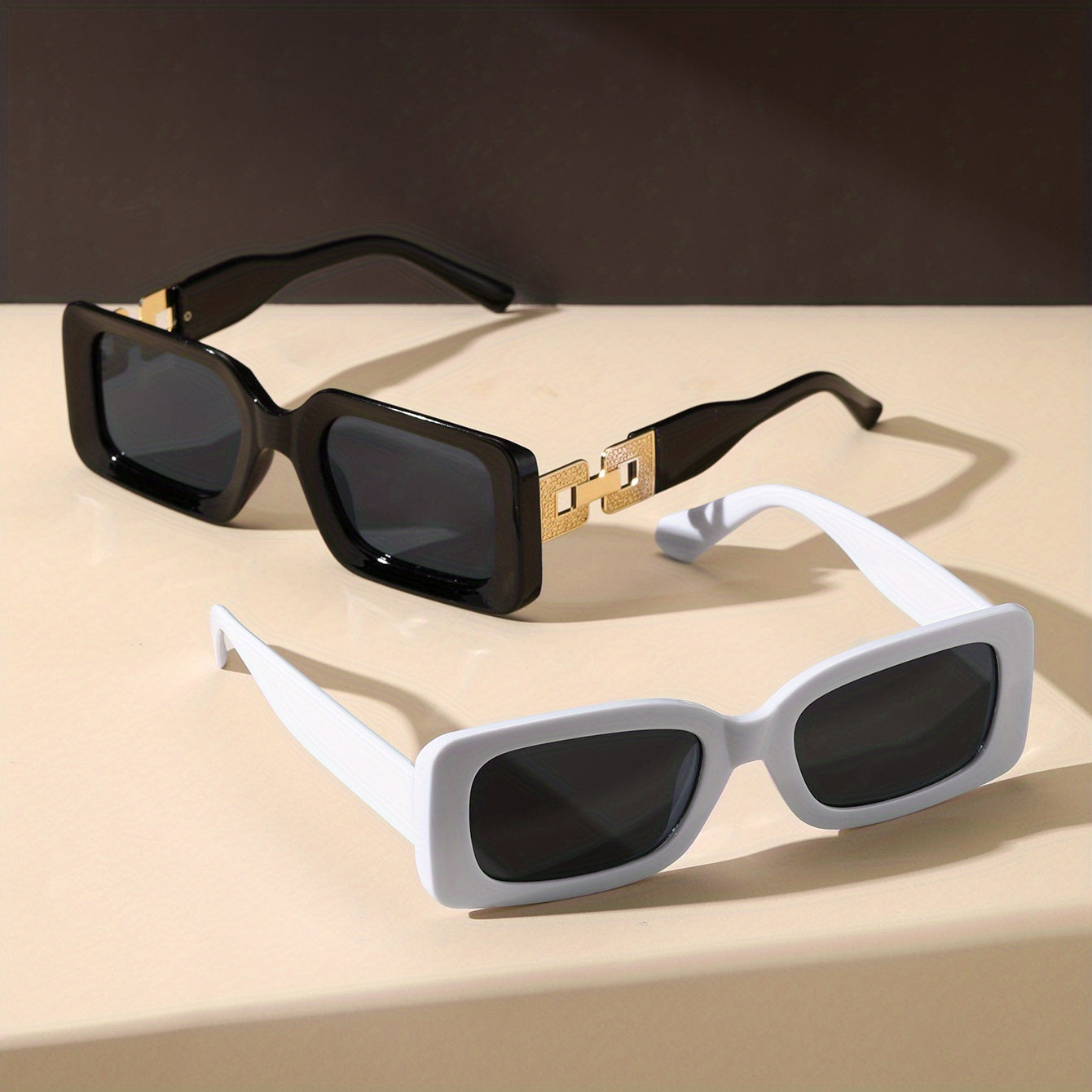 Rectangle Sunglasses Retro UV400 Sun Shades For Women Men