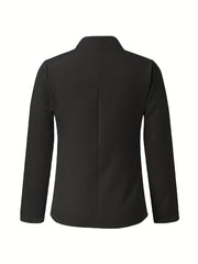 Solid Open Front Jacket for Women's Business Attire