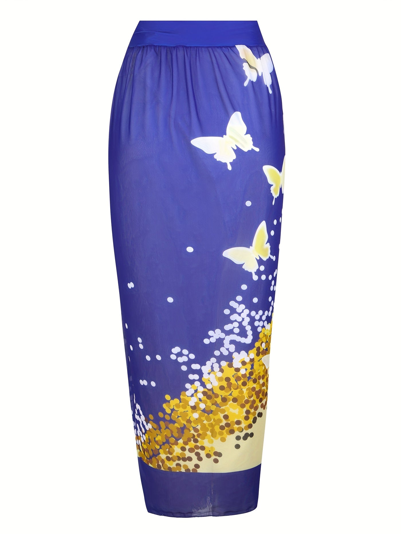  Butterfly Print Tankini Set & Wrap Skirt