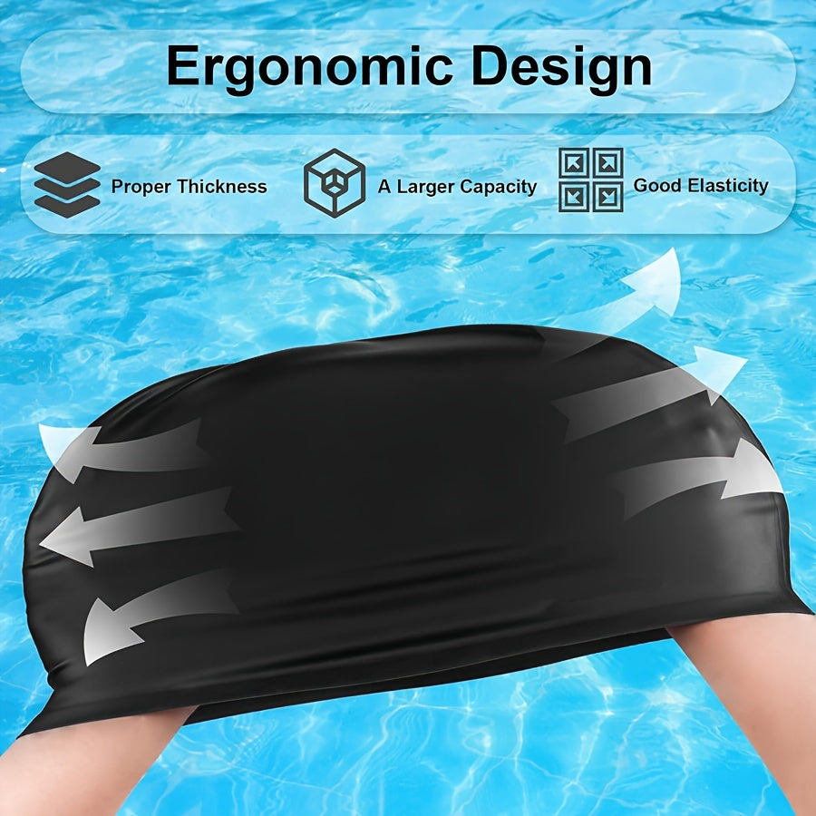 Silicone Swimming Cap for Long Hair Waterproof Swim Accessory