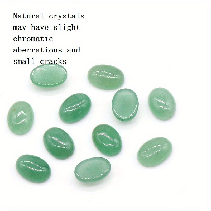 Natural Crystal Oval Ring Face DIY Inlaid Stone Jewelry