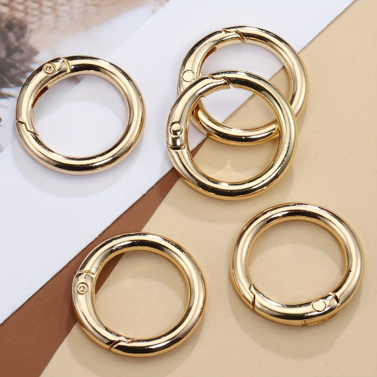 5pcs Metal O Ring Spring Clasps for DIY Jewelry Carabiner Keychain Bag Clips