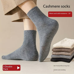 5 Pairs Wool Mid-Calf Socks - Winter Warm Deodorant