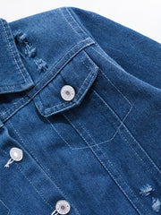 Boys Casual Denim Jacket Button Down Coat