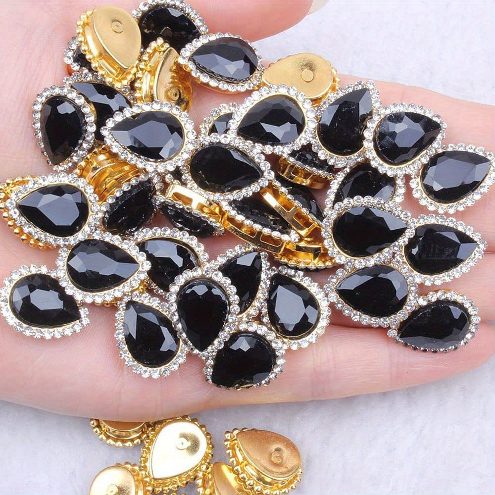30pcs Tear Drop Rhinestone DIY Accessories Costume Dress Wedding Crafting