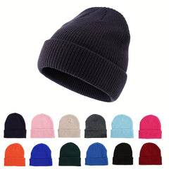 Autumn Winter Wool Knitted Hat Plus Velvet Warm Hat