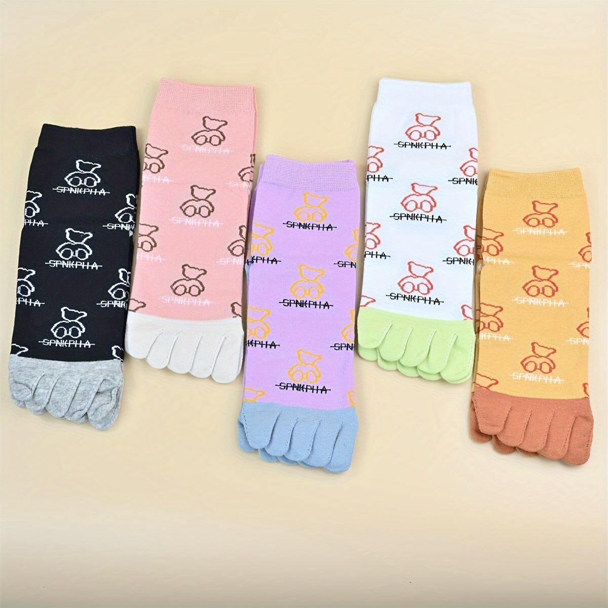 10 Pairs Cartoon Animal Print Socks Women's Stockings