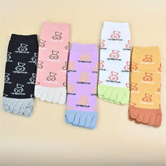 10 Pairs Cartoon Animal Print Socks Women's Stockings