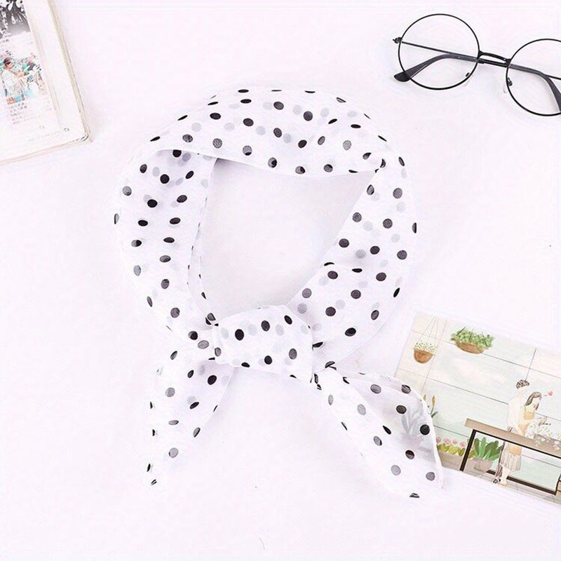 65cm Chiffon Polka Dot Print Scarf Casual Square Scarf Bandana