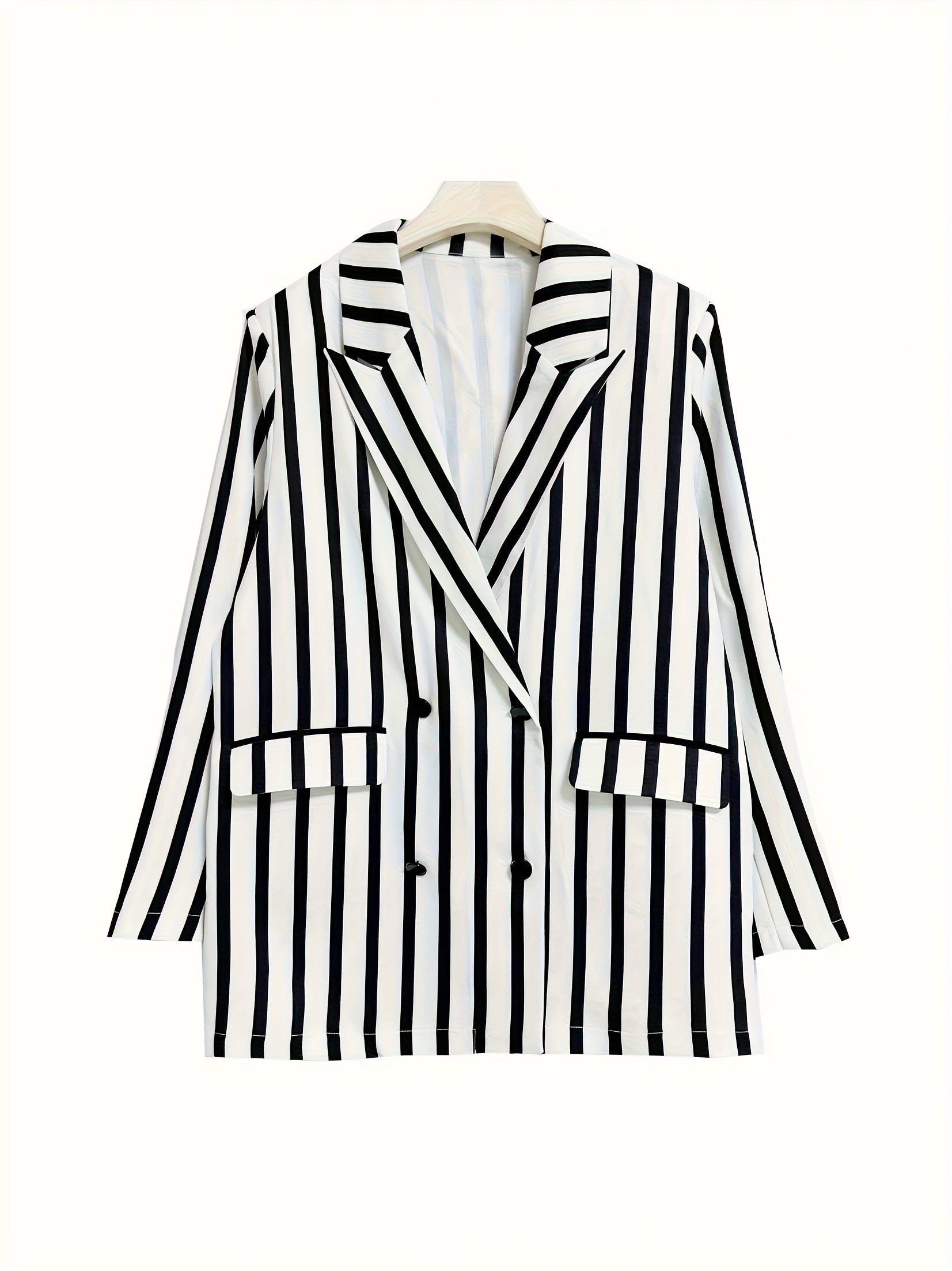  Stripe Print Blazer & Pants Suit Set