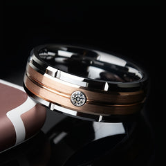 Men's Two Tone Stainless Steel Ring 8mm