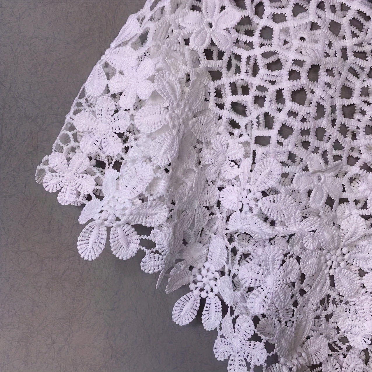 Flower Hollow Out Shawl Solid Breathable Wrap Casual Cape Decorative Shawl