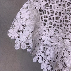 Flower Hollow Out Shawl Solid Breathable Wrap Casual Cape Decorative Shawl
