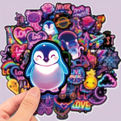 50pcs Neon Graffiti Stickers for Phones Laptops Guitars Notebooks