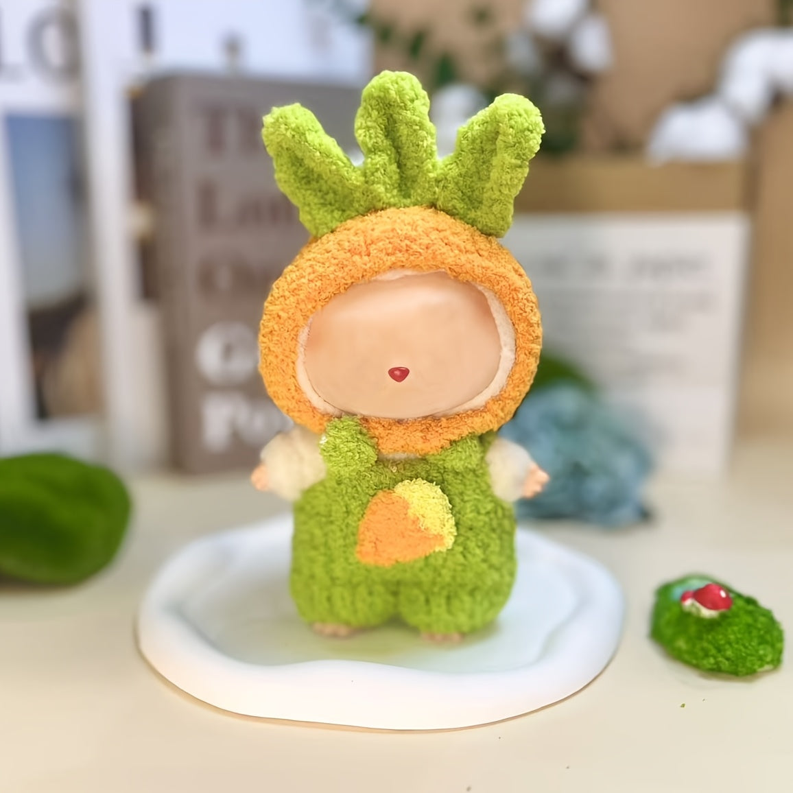 Labubu & Carrots Green & Orange Bunny Ears Matching Outfits for Dolls