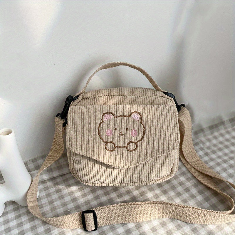 Bear Crossbody Bag Square Shoulder Bag Coin Purse for Girls