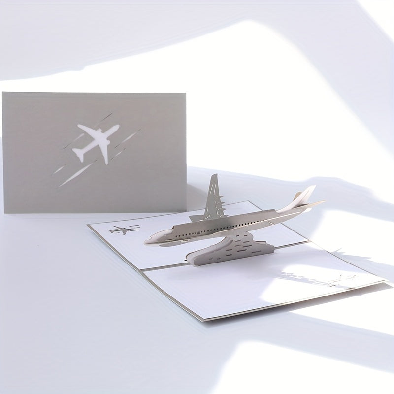 3D Pop Up Airplane Greeting Card for Birthday Graduation Wedding Anniversary