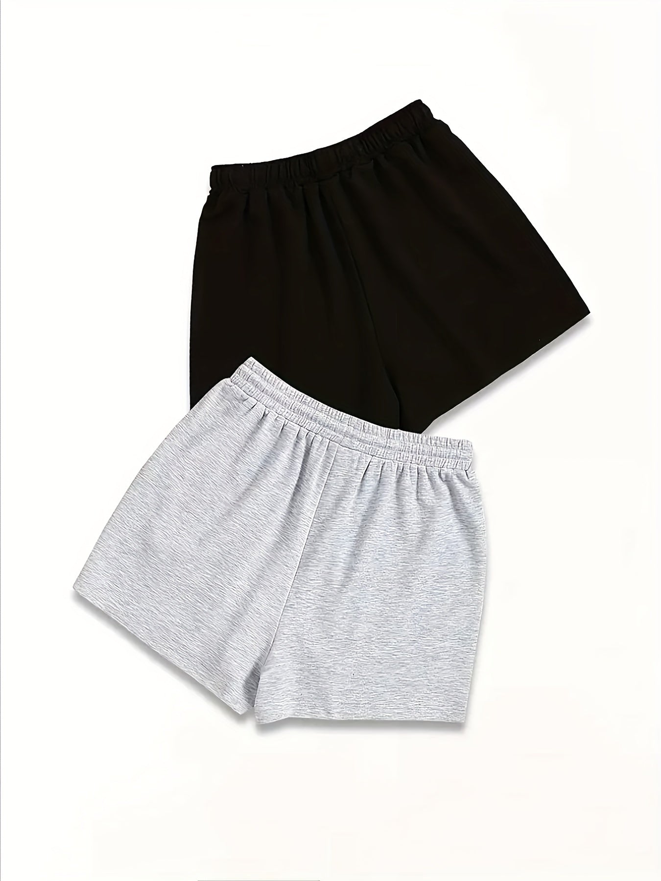Letter Print Drawstring Waist Casual Shorts 2 Pack