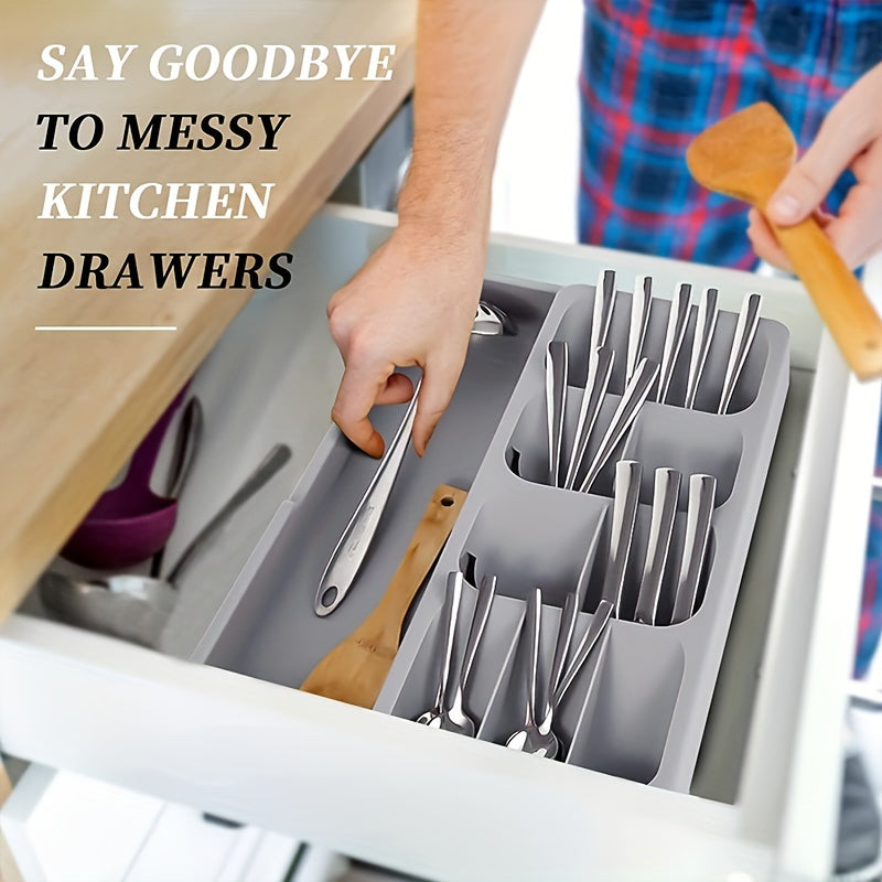 Double Layer Cutlery and Utensil Tray Organizer