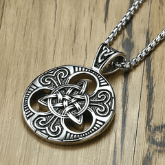 Men's Irish Celtic Silver Necklace Punk Style