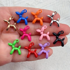 10pcs Mixed Balloon Dog Charms for DIY Jewelry Making