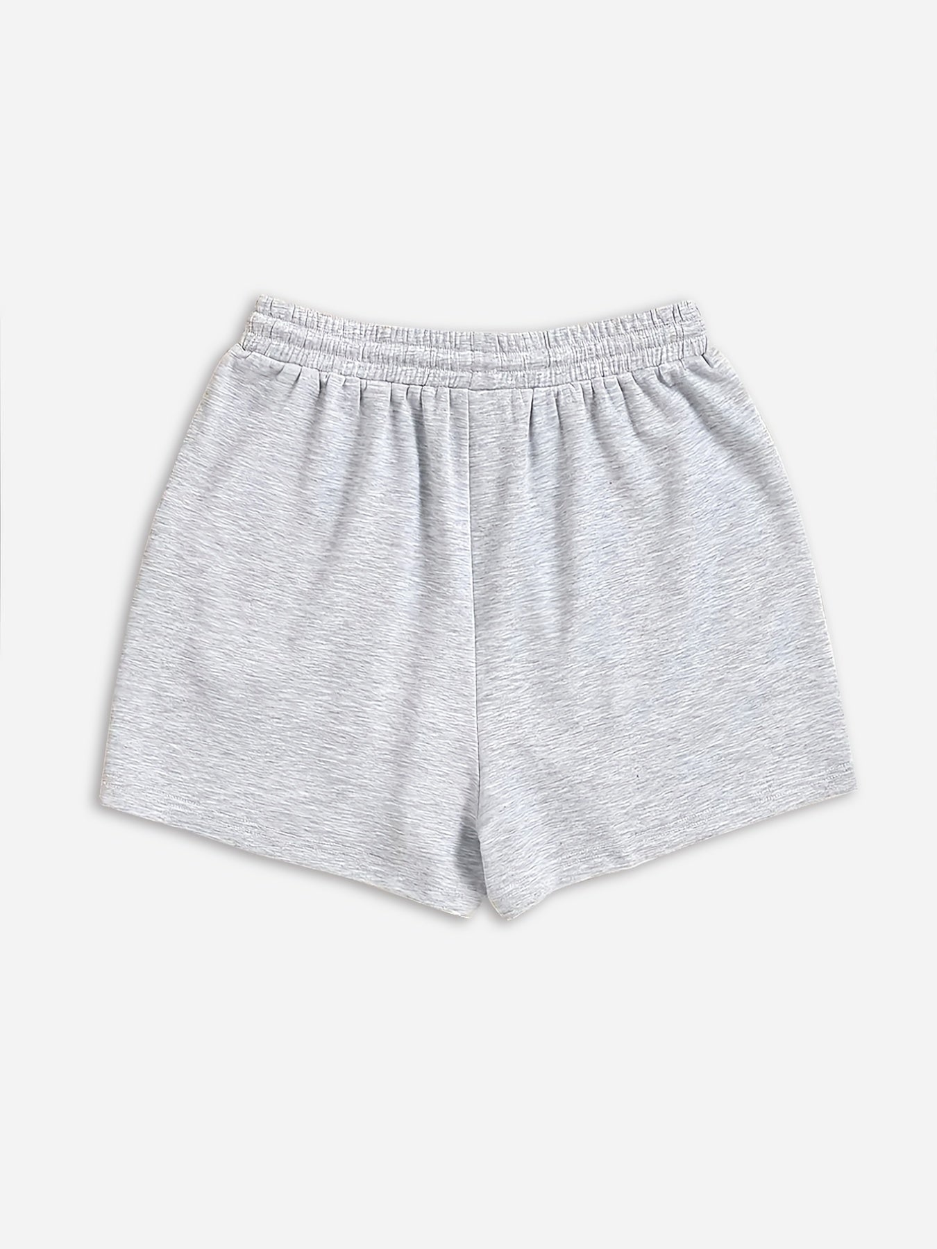  Solid High Rise Drawstring Loose Shorts