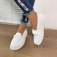 Women's Knit Slip-On Sneakers - Anti Slip Casual Shoes