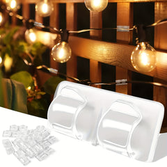 20pcs Self Adhesive Hook Clip for String Lights Waterproof Durable Clips