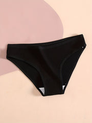 5pcs Ribbed Briefs Stretchy Intimates Panties Women's Lingerie