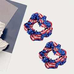 American Flag Hair Tie Elastic Scrunchie for Women Girls