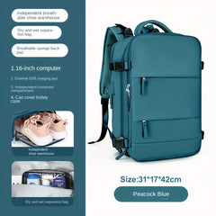 Functional Travel Backpack Large Capacity Laptop Rucksack