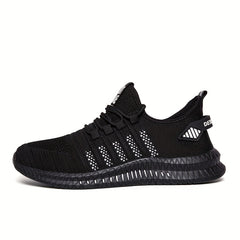 Men's Striped Walking Shoes Casual Outdoor Comfortable Lace up Sneakers