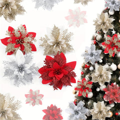 12pcs Artificial Poinsettia Flower 13 97 Cm Christmas Flowers Decoration