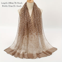 Polka Dot Paisley Print Scarves Casual Windproof Shawl