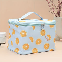 Fruit Pattern Makeup Zipper Bag Lightweight Cosmetic Satchel