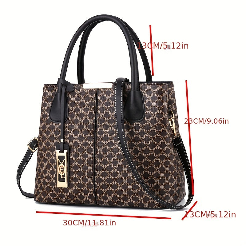 Vintage Print Shoulder Bag Stylish Large Capacity Crossbody Bag