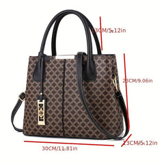 Vintage Print Shoulder Bag Stylish Large Capacity Crossbody Bag