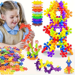 3D Snowflake Building Blocks Set Mixed Plastic Puzzle DIY Educational Toy