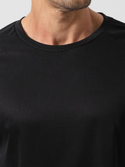 Men's Solid Short Sleeve T shirt Active Comfy High Stretch Crew Neck Tee
