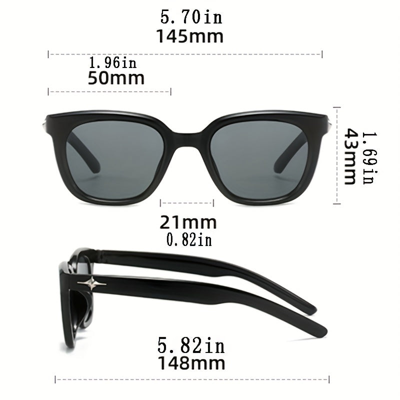 Square Sunglasses Star Decor Anti Glare UV400