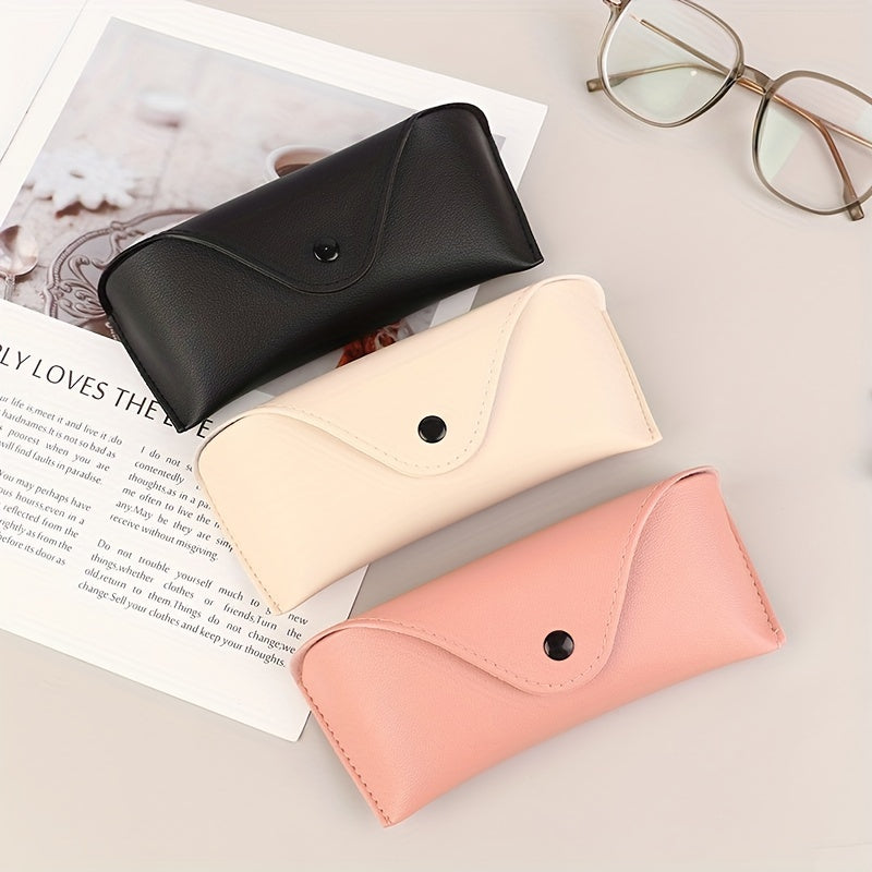 Stitch Detail Glasses Bag PU Leather Sunglasses Pouch Case