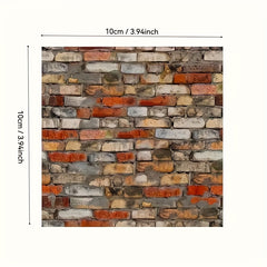 2pcs Dollhouse Tile Stickers Realistic Wood & Brick Patterns PVC Wallpaper